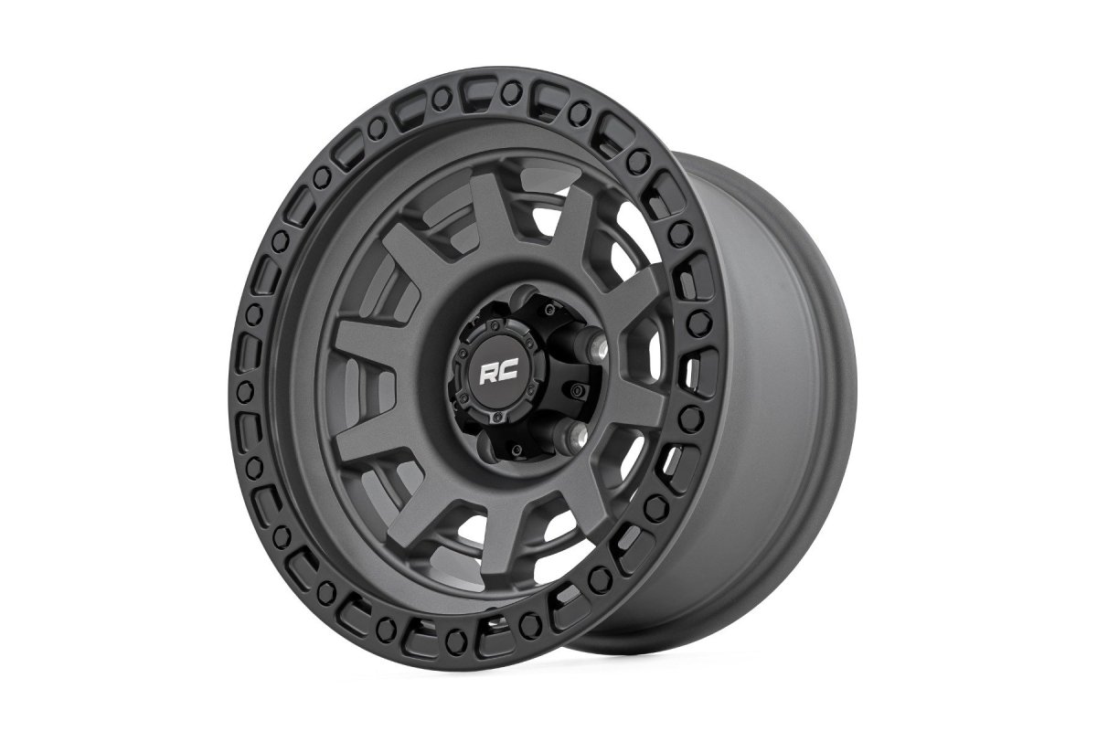 Chevrolet Tahoe Wheel - Rough Country - 85 Series One-Piece with Matte Black Simulated Bead Lock - Gunmetal Gray/Black - '00-'14